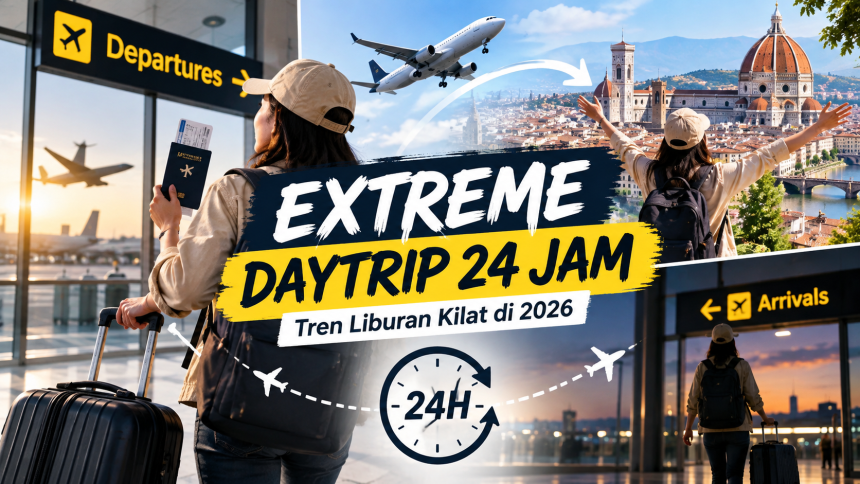 Extreme daytrip 24 jam dengan perjalanan pesawat pulang-pergi dan liburan singkat ke kota tujuan